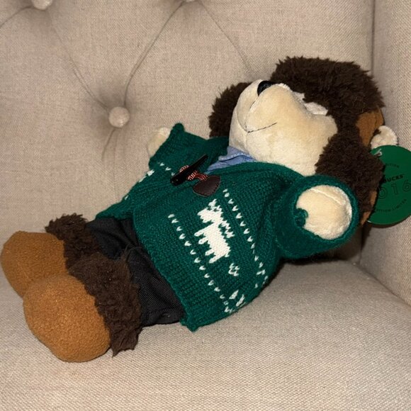Starbucks 2016 Bearista Bear Plush Limited 119th Ed Green Moose Sweater Weather - Picture 7 of 8